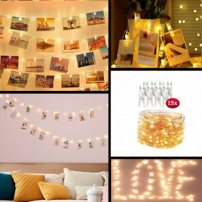 Lanac lampica sa štipaljkama za kačenje slika (3 m) | PHOTOGLO